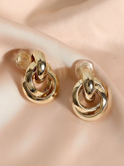 14k Gold [ ear clip] Brass Geometric Minimalist Clip Earring